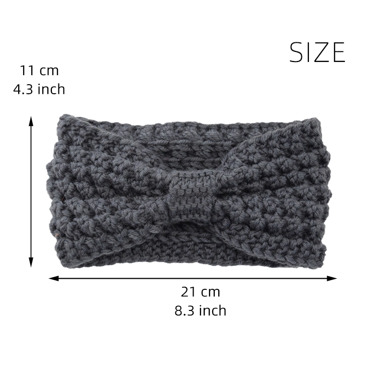 Popular Pineapple Bubble Bow Headband Hand-Knitted Wool Hair Band Women&prime;s Knitting Woolen Headband Winter Warm Ear Knit Headband