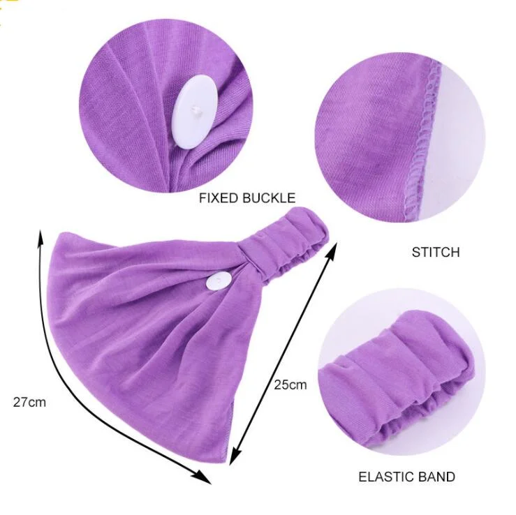 Amazon Hot Selling Headband with Buttons Solid Color Headband Widen Elastic Headband