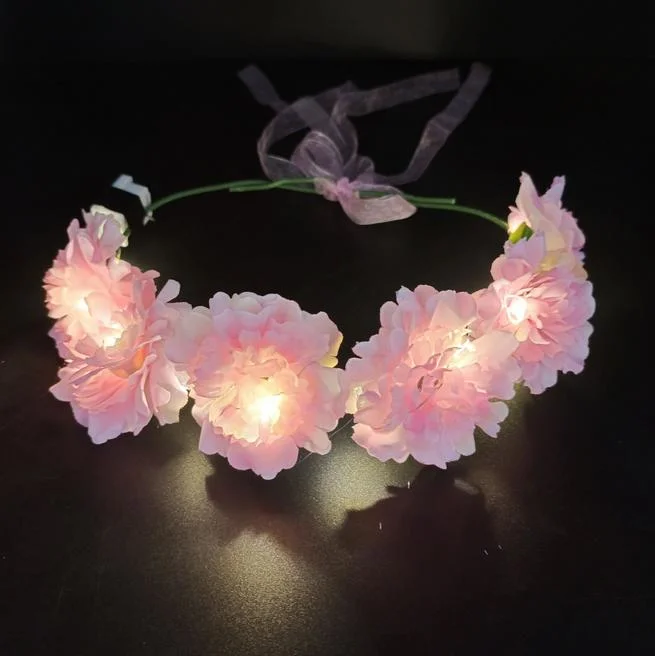 Christmas Holiday Wedding Party Hairband Decoration Flower Shape Light up LED Headband