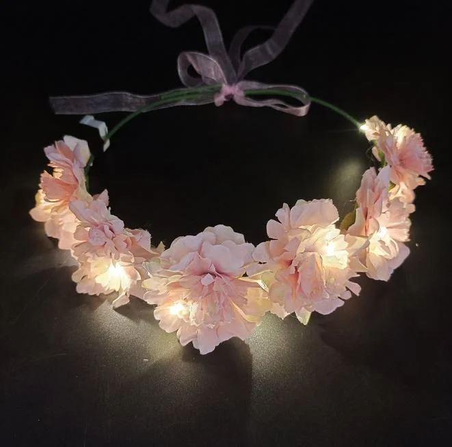 Christmas Holiday Wedding Party Hairband Decoration Flower Shape Light up LED Headband