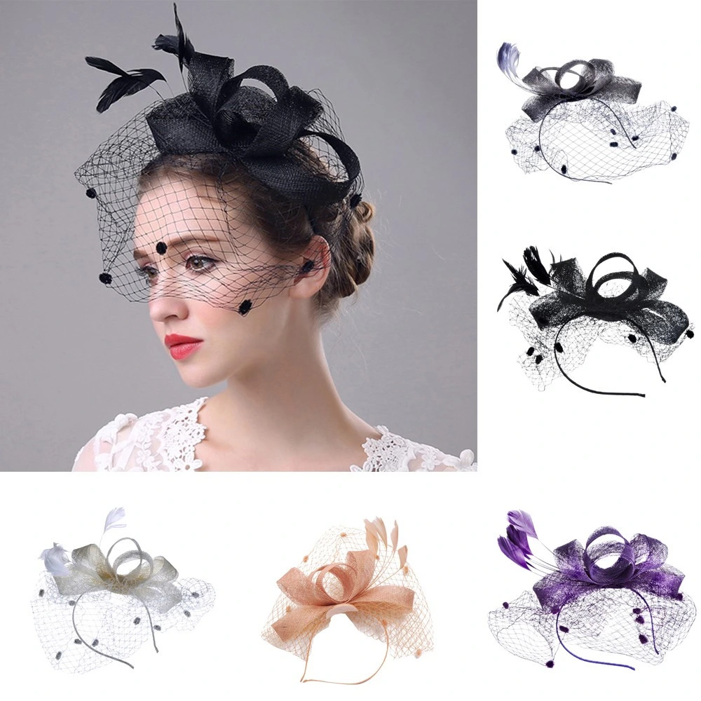 Wholesale Hair Fascinator Women Wedding Mesh Hat Hair Bands