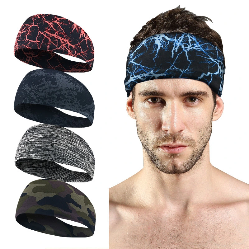 Sportssweatband Stretchy Headbands for Men Moisture Wicking Workout Hairbands for Running, Cycling, Football, Yoga