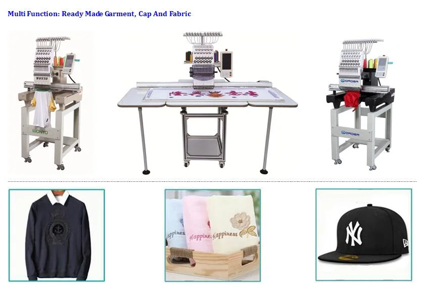 Wonyo Single Head Flat Garment Pillow Towel Bag T-Shirt Cap Computer Embroidery Machine Computerized Monogram Machine