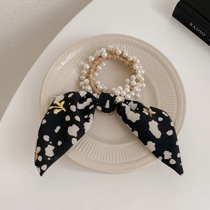 Fashion Jewelry Bow Pearl Tie Hair Rope Headband