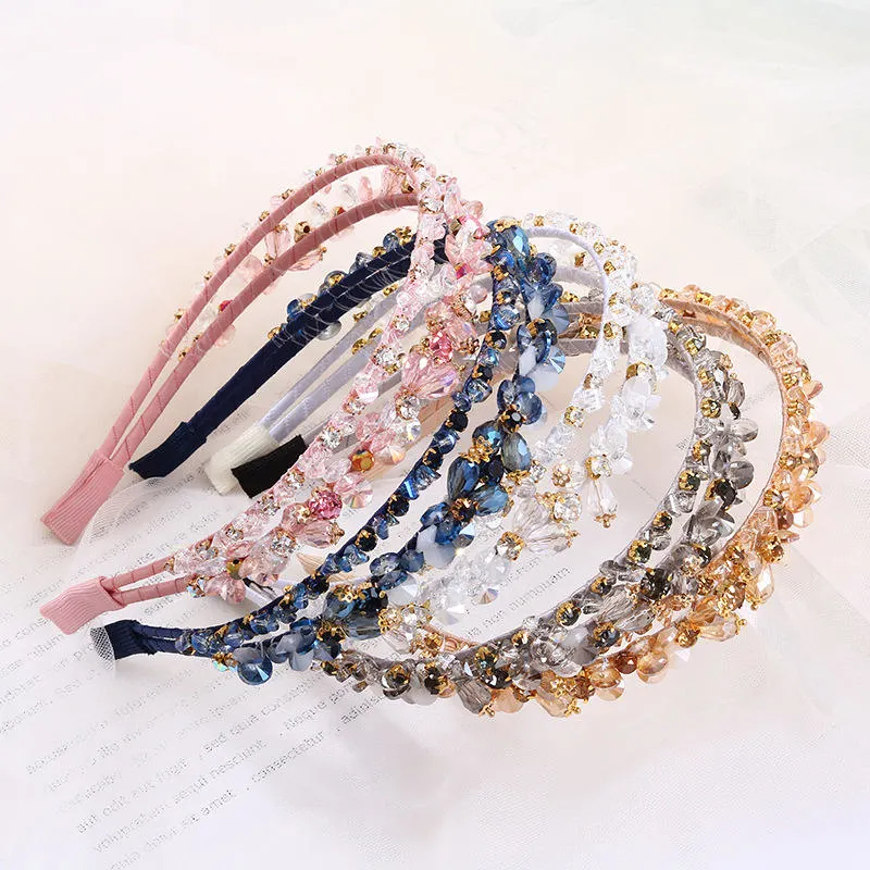 Floral Shape Crystal Hair Band Bridal Wedding Hair Ornaments