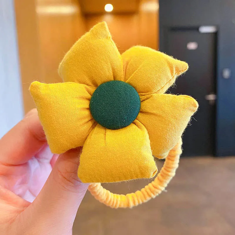 Wholesale Kids Sunflower Cute Hair Accessories Flower Elastic Hair Tie