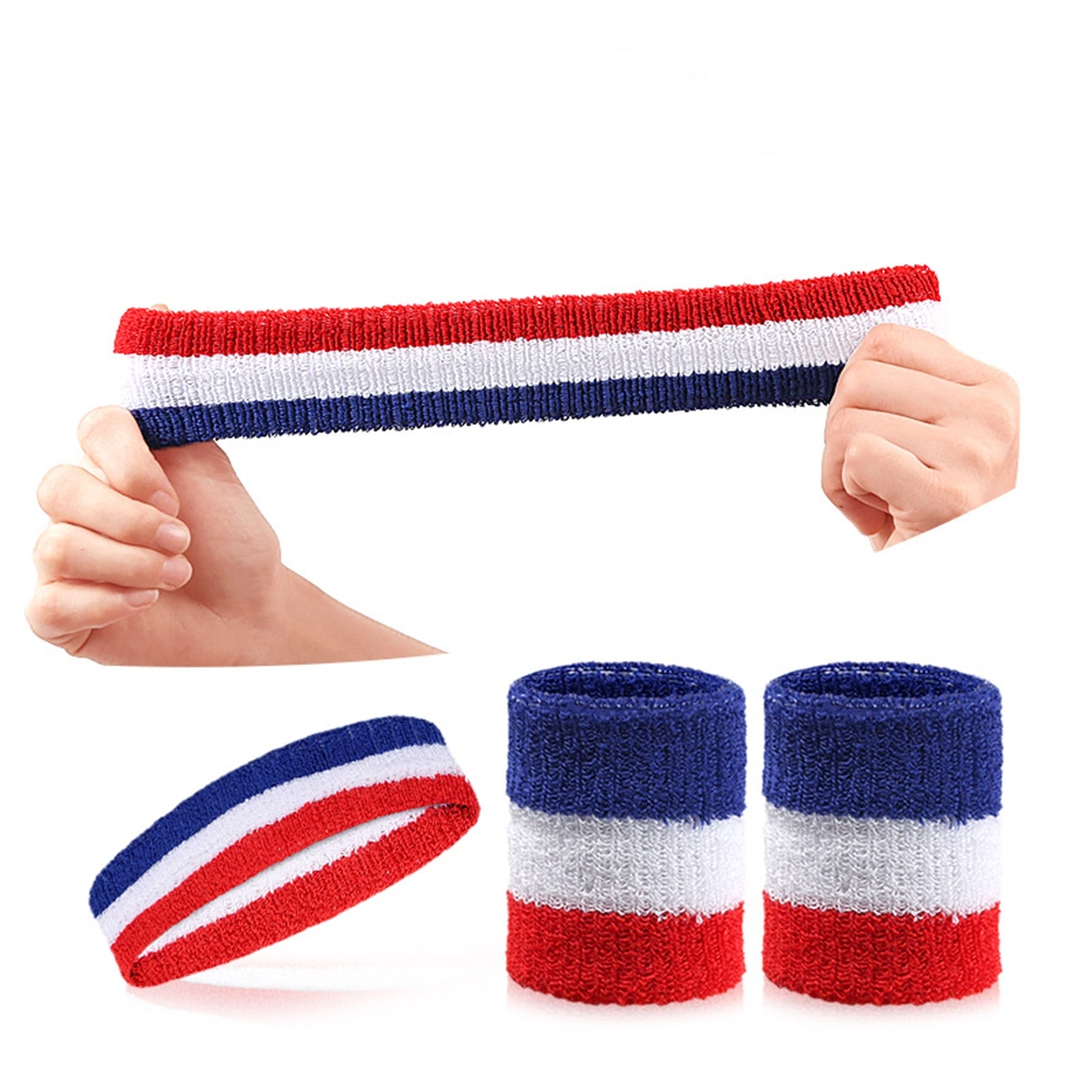 Elastic Bicycle Athletic Fitness Sweatbands Custom Cotton Headband Wrist Band