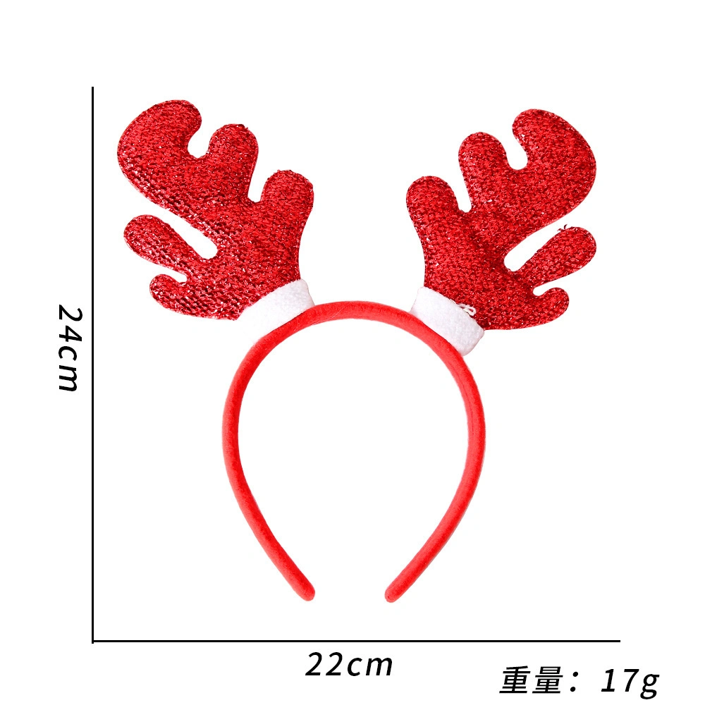 Christmas Headbands Elk Antlers Five-Star Headbands Christmas Decorations Children&prime;s Plastic Headbands Party Decorations