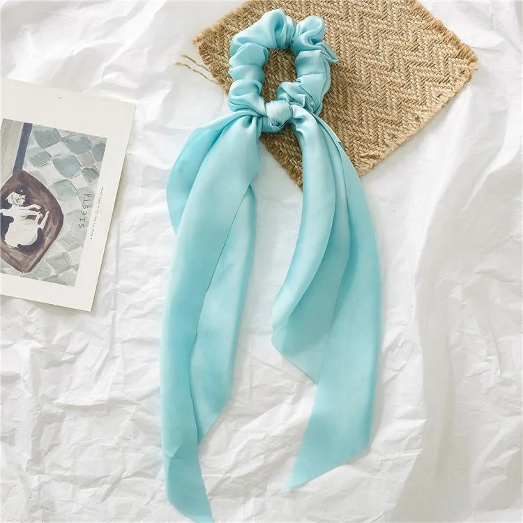 New Solid Color Chiffon Large Scrunchies Women Simple Ribbon Hair Scrunchies Hair Band