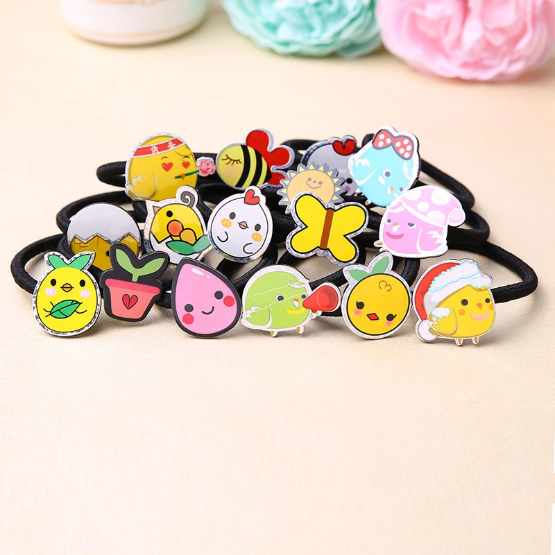 Black Elastic Rope with Cute Assortment Kids Girls Hair Band