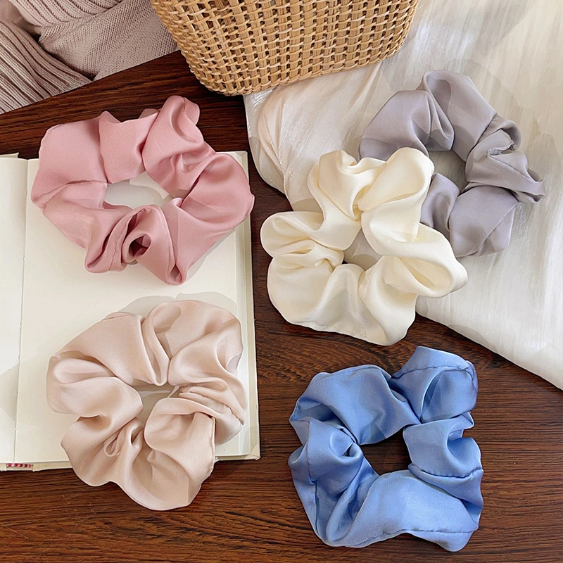 Glitter Sparkly Trendy Fashion Cute Simple Hair Rubber Bands Women Girls Satin Hair Scrunchies