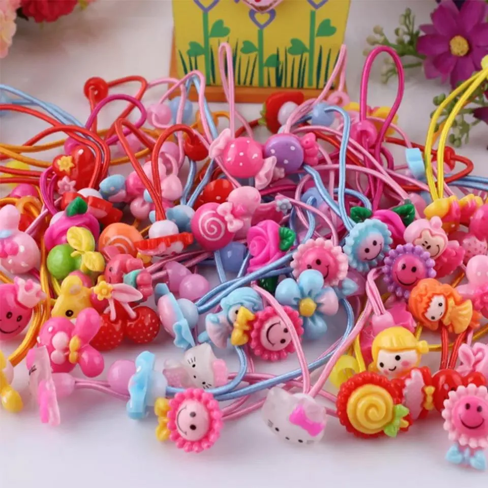 Elastic Baby Hair Band with Ball and Other Cute Charms for Decoration