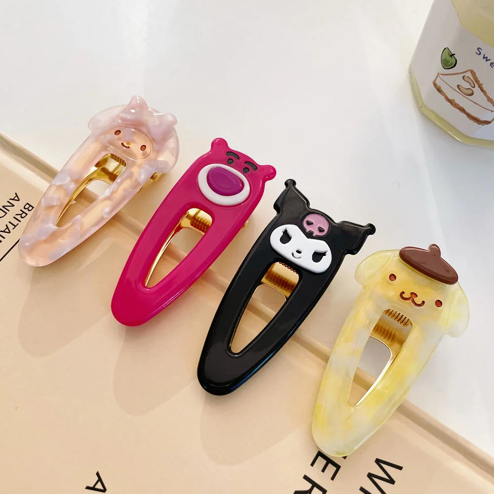 Fancy Cute Kids Baby Hair Clips Accessories Cellulose Acetate Metal Hello Kitty Hair Clips