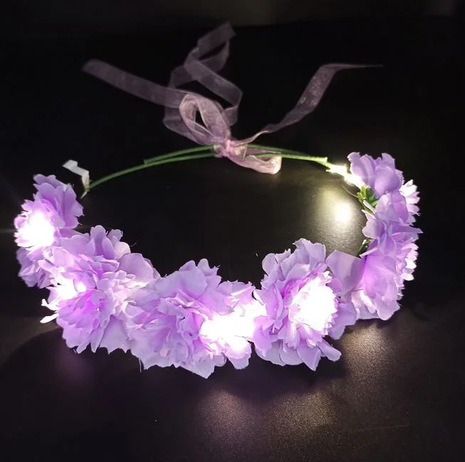 Christmas Holiday Wedding Party Hairband Decoration Flower Shape Light up LED Headband