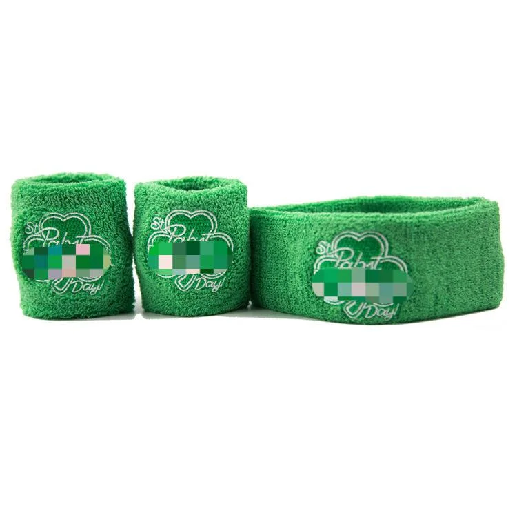 Custom Embroidered Cotton Wristband Wrist Headband Sweatbands Sweatband Sports Sweatband