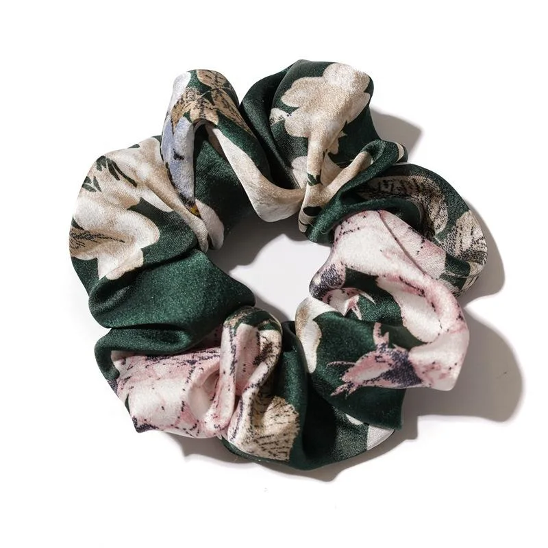 Small Ribbon Hair Scrunchies Floral Hair Bands for Women Hair Accessories