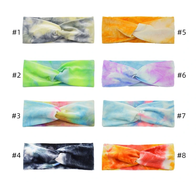 Tie-Dye Hair Band Sports Headgear Yoga Breathable Headband Gradient Color Fabric Headband