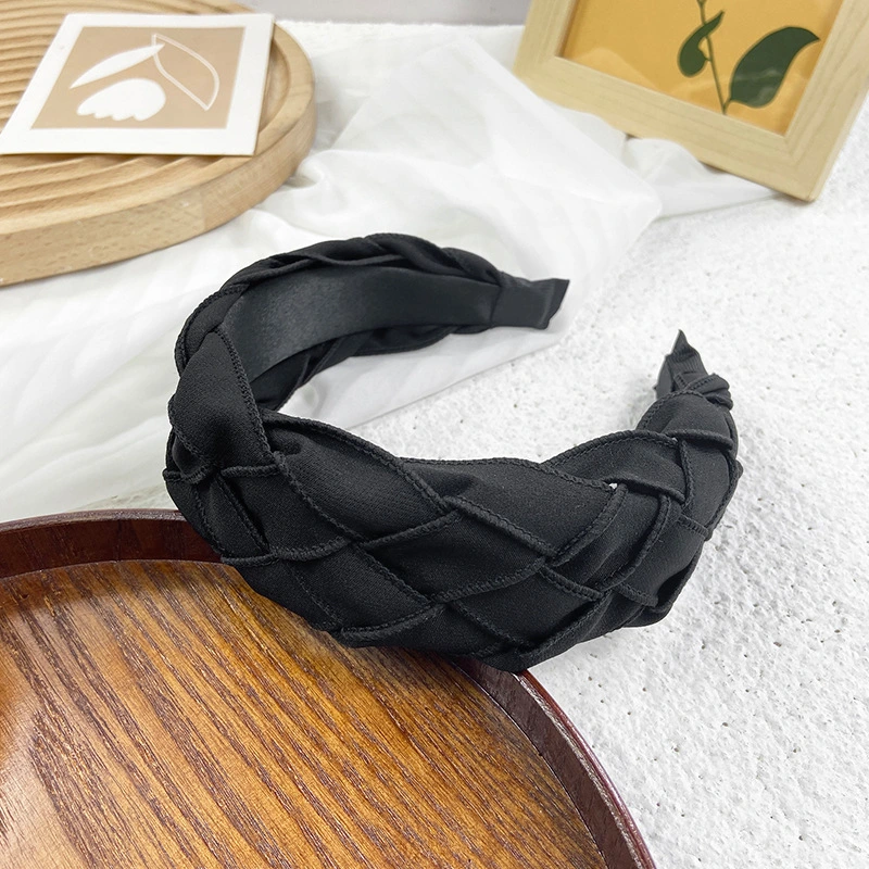 Cloth Art Wide Version Cross Twist Hair Hoop Senior Feeling Handmade Hairband