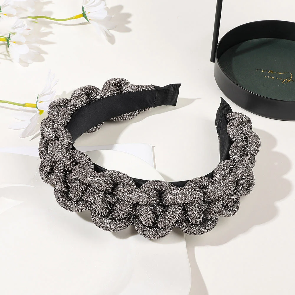 Coarse Rope Woven Twist Girls Solid Color Cloth Chain Braided Hairbands