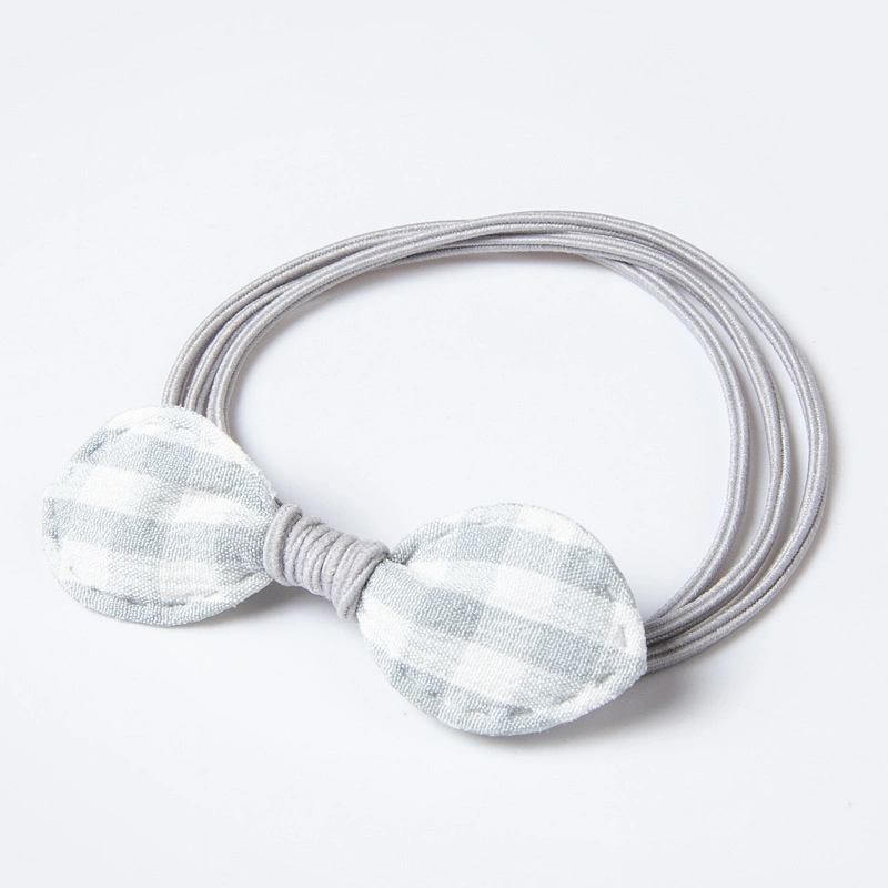 Bow Hair Rope Femininity Check Hairband Tie Hair Base Leather Band Headband