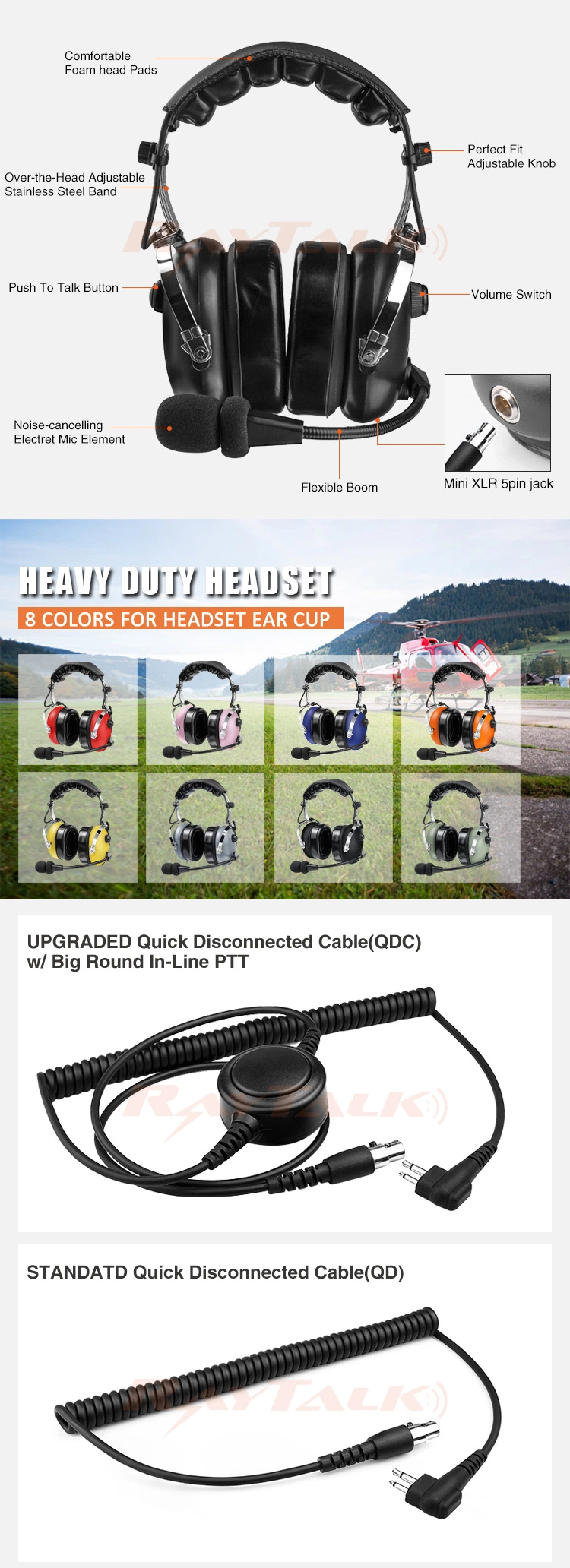 Headset - Heavy Duty (Dual Muff) Noise Cancelling Headset with XLR 5pin