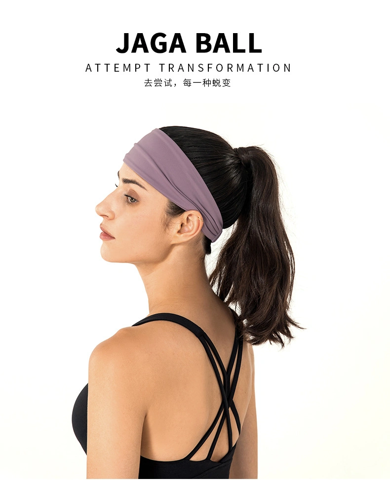 Women&prime;s Antiperspirant Headband Sweat-Absorbent and Sweat-Guided Headscarf Yoga Running, Fitness Wide-Banded Sports Headband