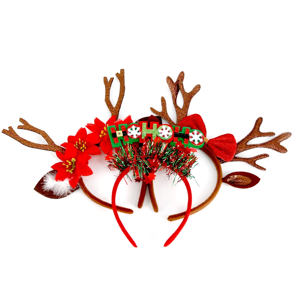 Antler Headdress Cute Hair Card Glitter Headband on Christmas Day