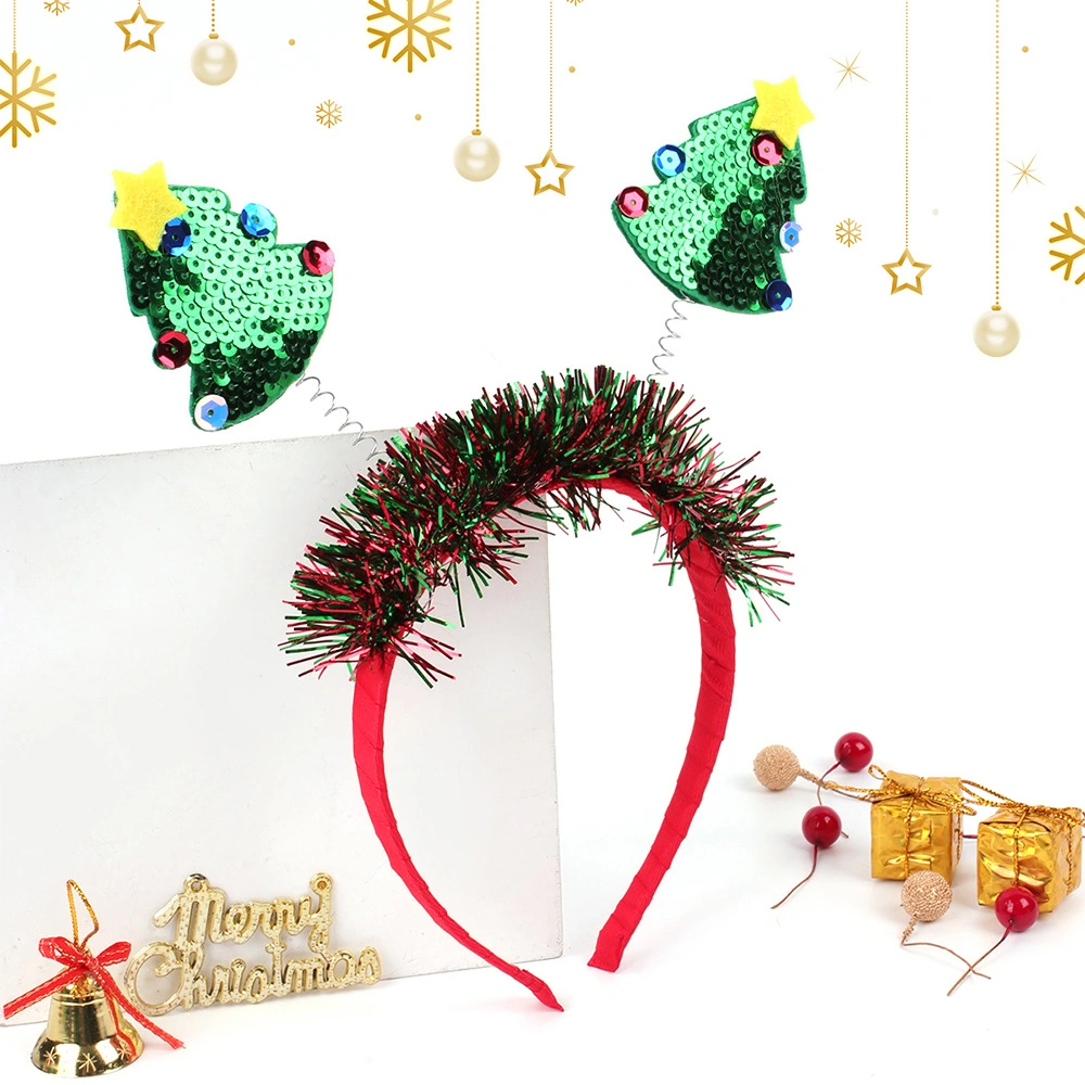 Green Grass Balls Headband for Children Christmas Festival Hair Decoration