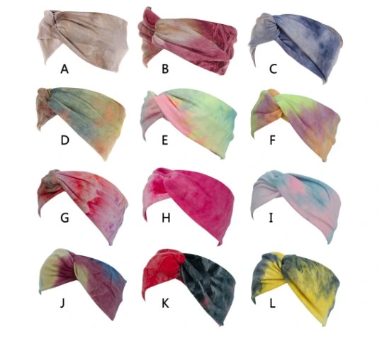 Bohemian Style New Elastic Sports Hair Band Ladies Wide-Brim Tie-Dye Hair Band