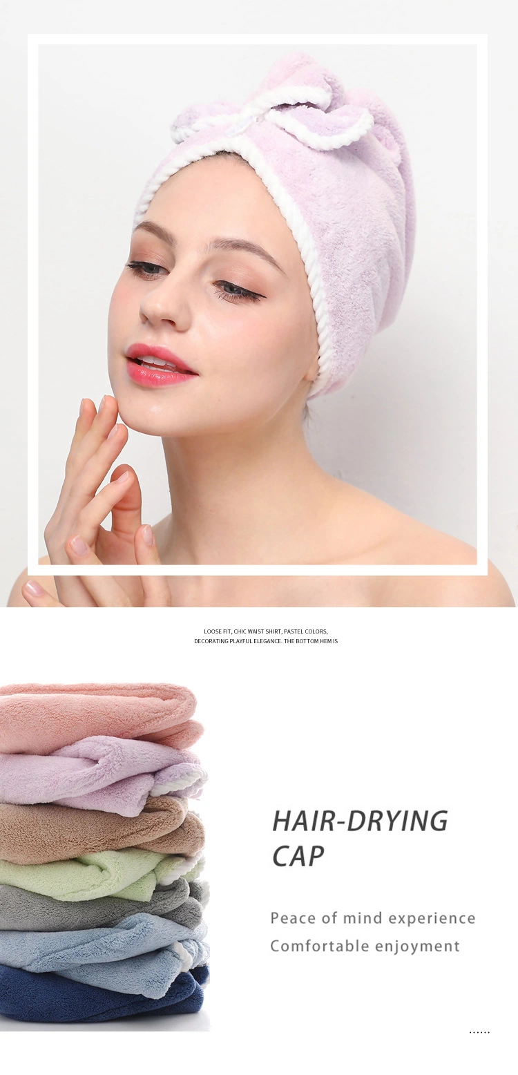 Wholesale Bow Microfiber Hair Towel Durable Hair Turban Towel