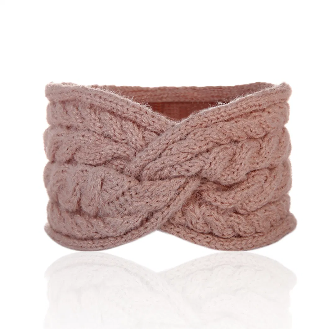 New Cross-Border Cross Twist Women&prime;s Hair Bands Stock Warm Acrylic Knitted Headband