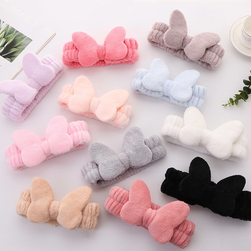 Bow Hair Bands Rabbit Ears Headband Fashion Cloth Simple Elastic Face Washing Hairband