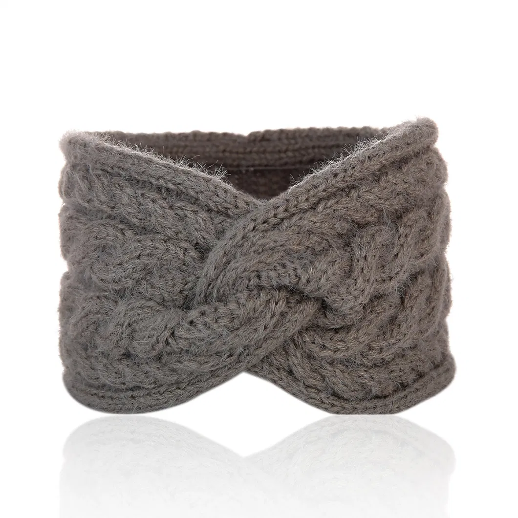 New Cross-Border Cross Twist Women&prime;s Hair Bands Stock Warm Acrylic Knitted Headband