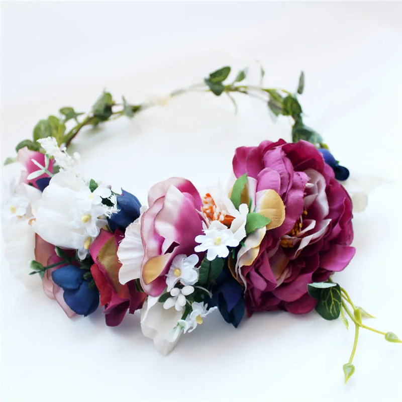 Festival Wedding Flower Big Rose Crown Headbands