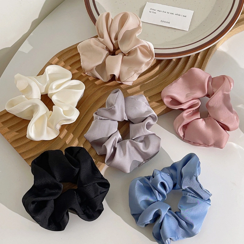 Glitter Sparkly Trendy Fashion Cute Simple Hair Rubber Bands Women Girls Satin Hair Scrunchies