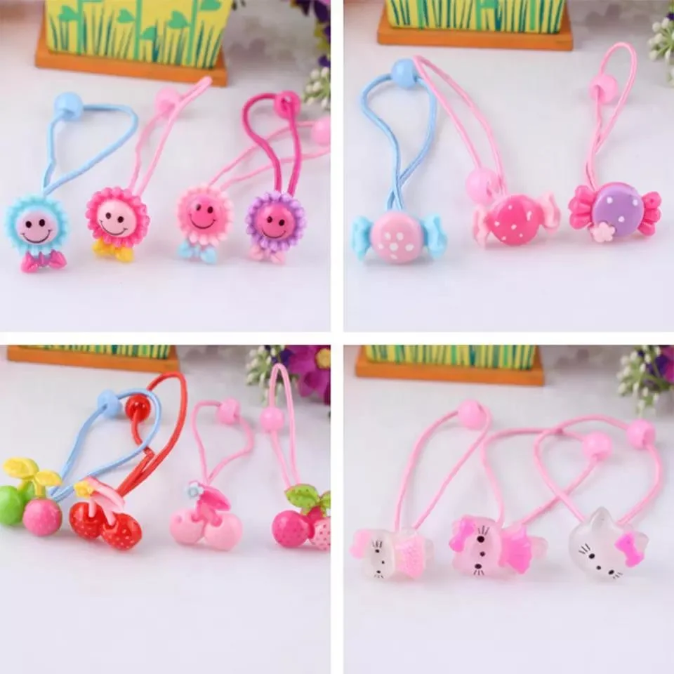 Elastic Baby Hair Band with Ball and Other Cute Charms for Decoration