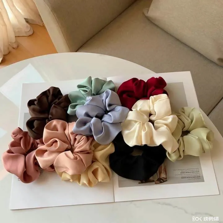 Wholesale Silk Satin Simple Versatile Sweet Temperament Cloth Elastic Hair Band