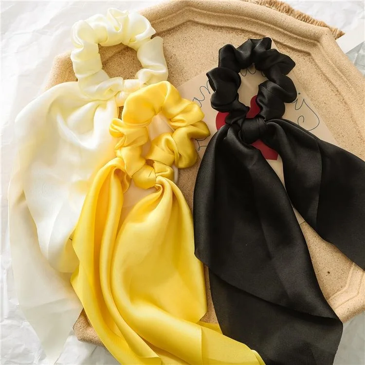 New Solid Color Chiffon Large Scrunchies Women Simple Ribbon Hair Scrunchies Hair Band