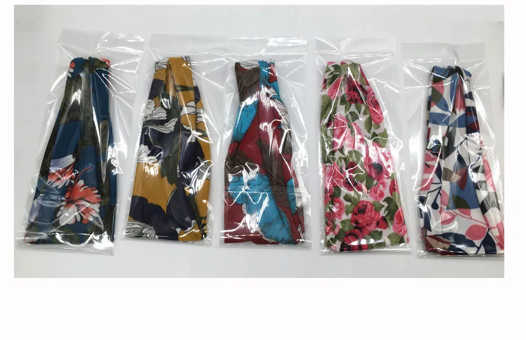 New Wholesale Flower Printed Women Wide Hair Accessories Fashion Headband