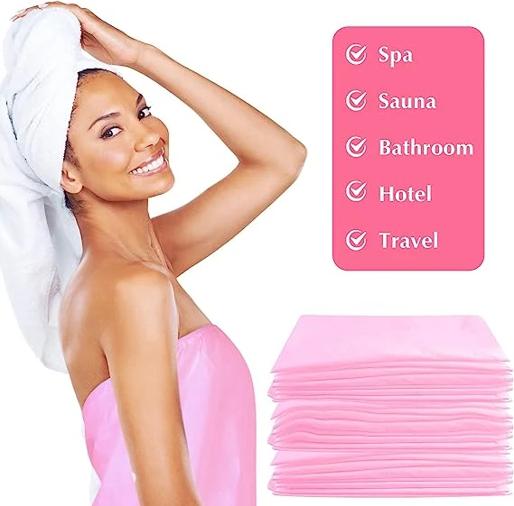 Disposable SPA Wrap, Adjustable Non-Woven Bath Wrap Closure Disposable Robes for Women Salon SPA Sweat Steaming