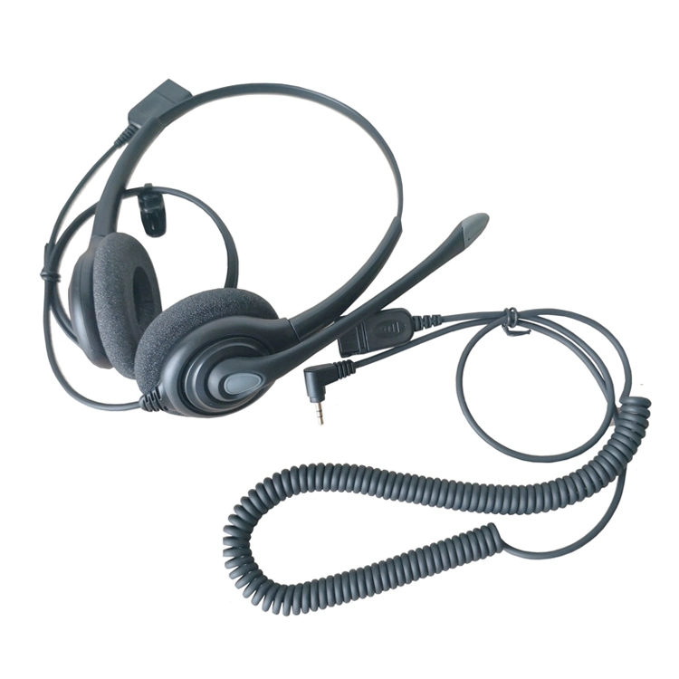 Professional Binaural Call Center Noise Cancelling Headphone with Rj11 Connector or 2.5mm Jack and Spiral Cable