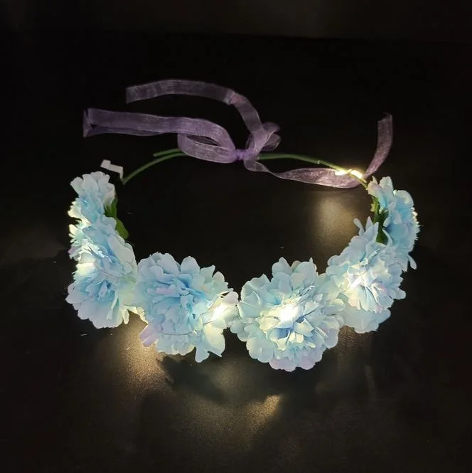 Hair Accessories Glow Garland Hairhoop Rose Flower Garland LED Hair Clip Headband