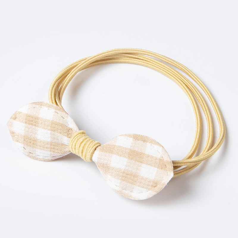 Bow Hair Rope Femininity Check Hairband Tie Hair Base Leather Band Headband