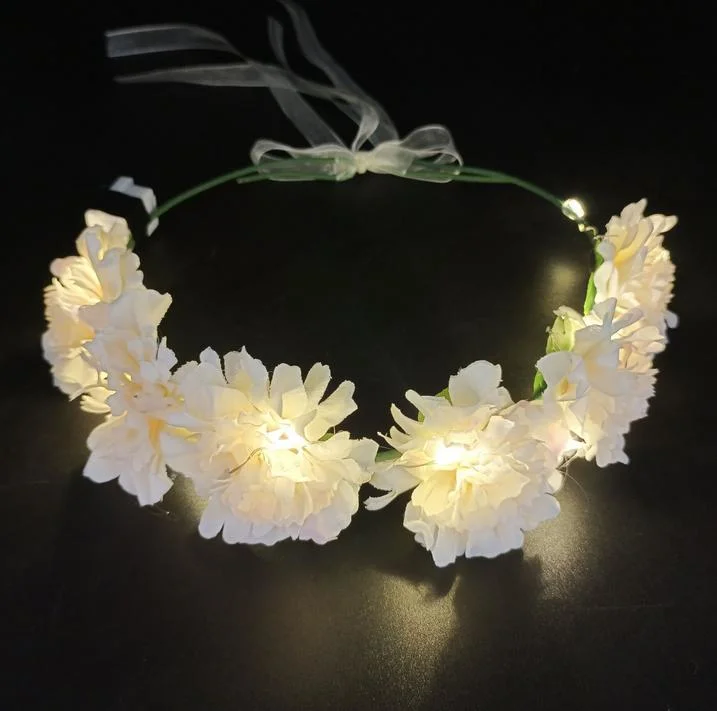 Hair Accessories Glow Garland Hairhoop Rose Flower Garland LED Hair Clip Headband