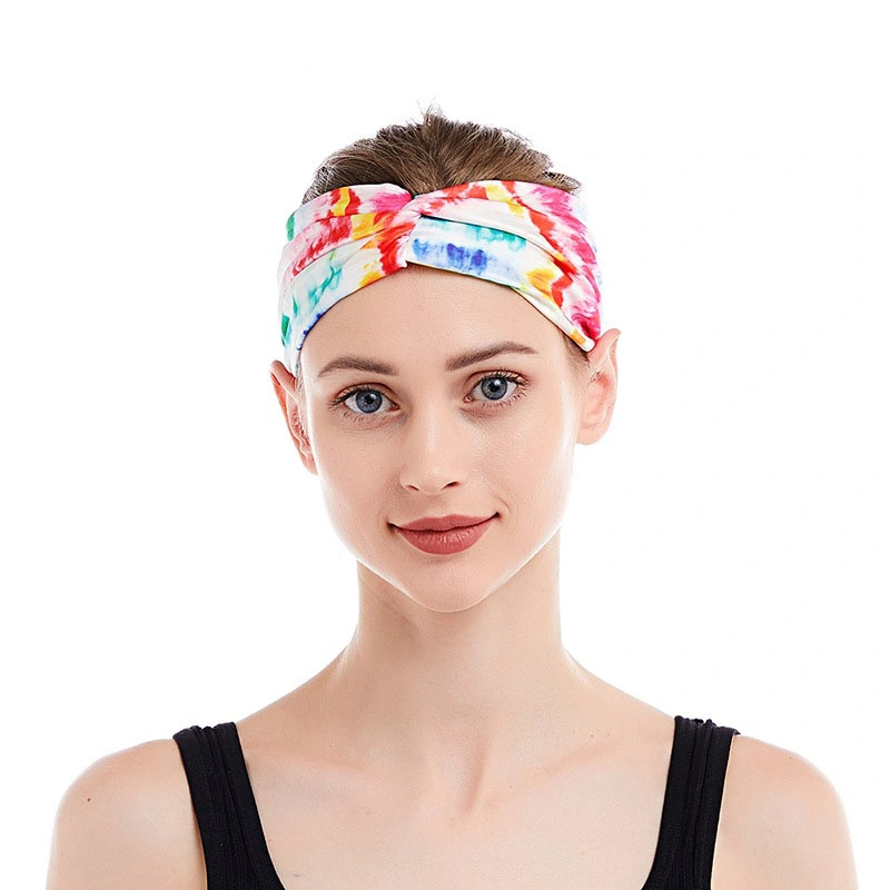 Design Your Own Custom New Color Printing Elastic Sports Headband Tie Dye Headbands