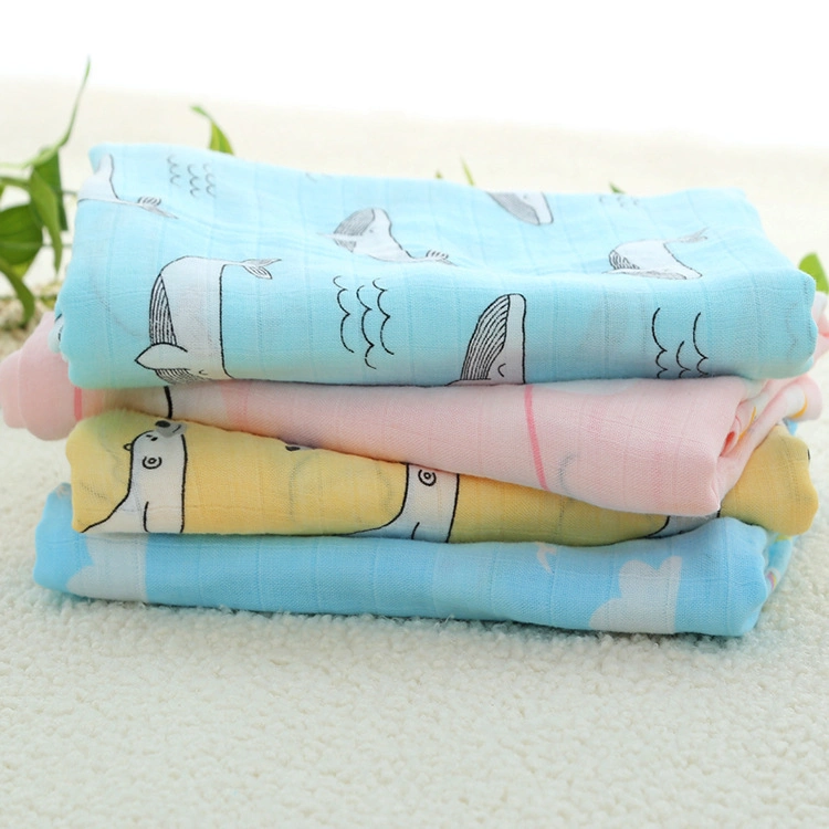 Bamboo Summer Bath Towel 120 X 120cm 2 Layer Muslin Swaddle Blanket Baby Wrap