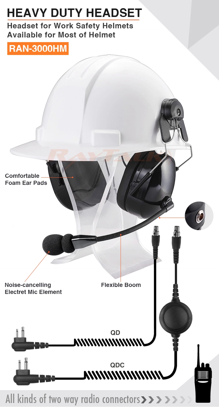 Dual Ear Muff Noise Cancelling Headset for Walkie Talkie