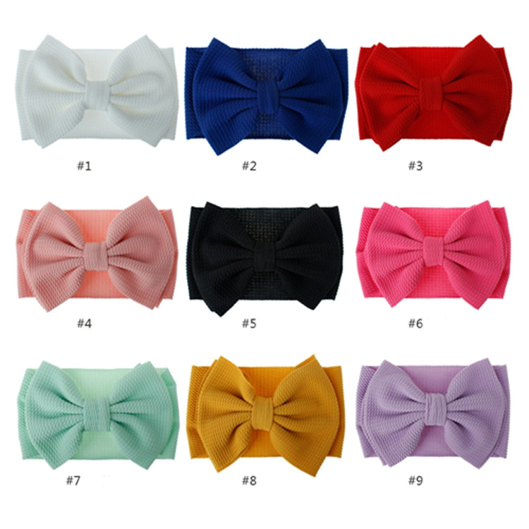 Many Colors Big Bow Headwrap Textured Fabric Baby Bows Headband