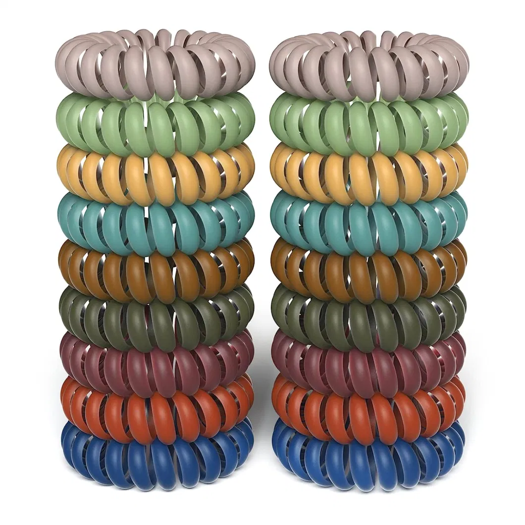 20PCS Multi-Color Waterproof Phone Cord No Crease Spiral Hair Ties Hair Bands