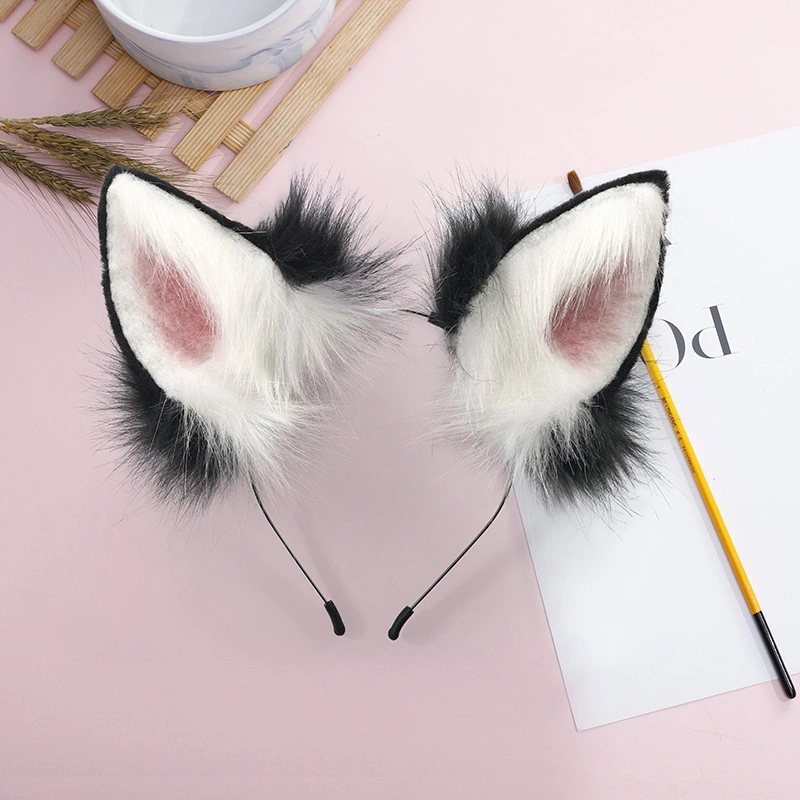 Wholesale Rabbit Ears Headband Rabbit Tail Hair Clip Cute Halloween Fancy Dress Cosplay Handmade Animal Furry Ears Hair Hoop Cos